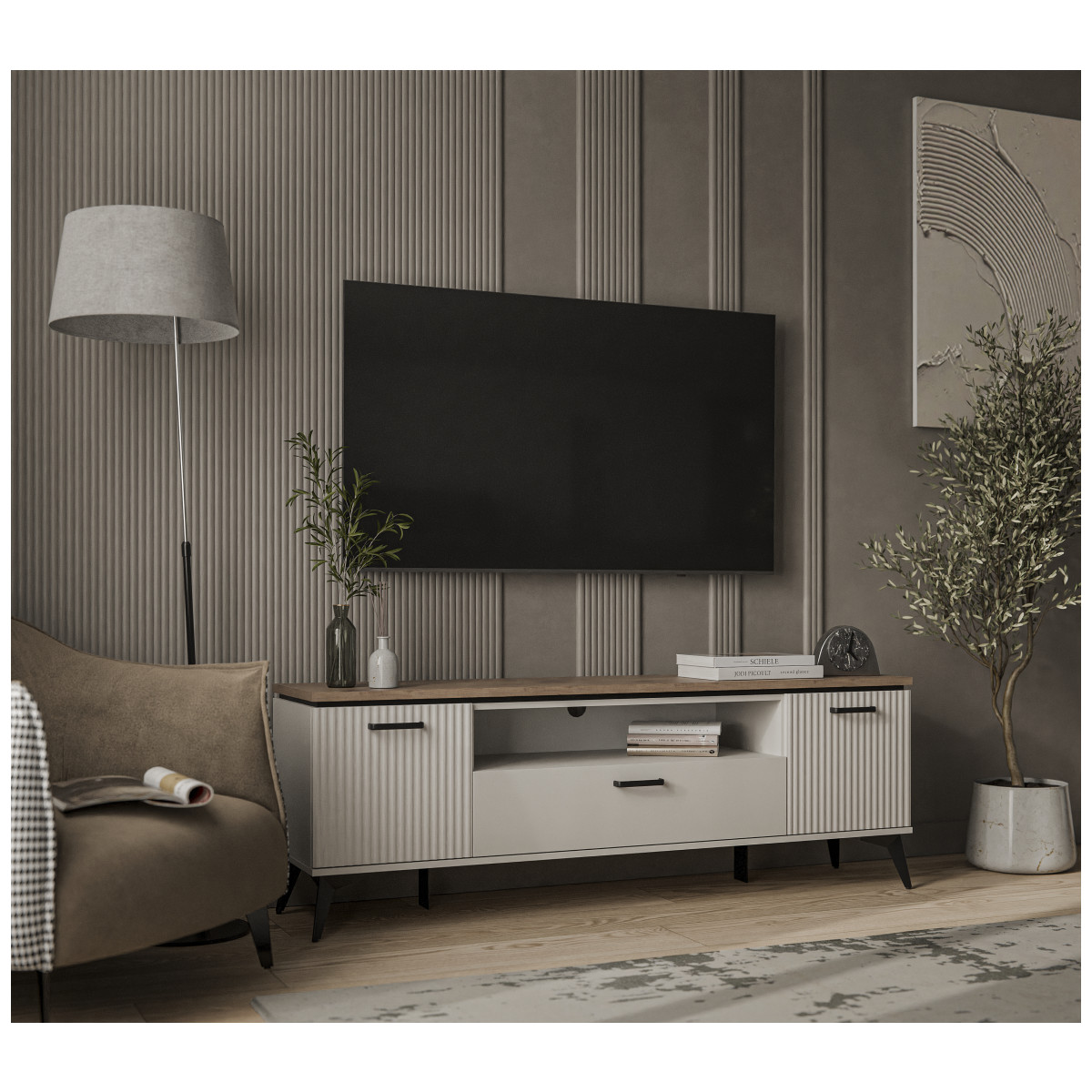 Картинка Винати тумба ТВ RTV 2D1SN интернет-магазин мебели FreeTime