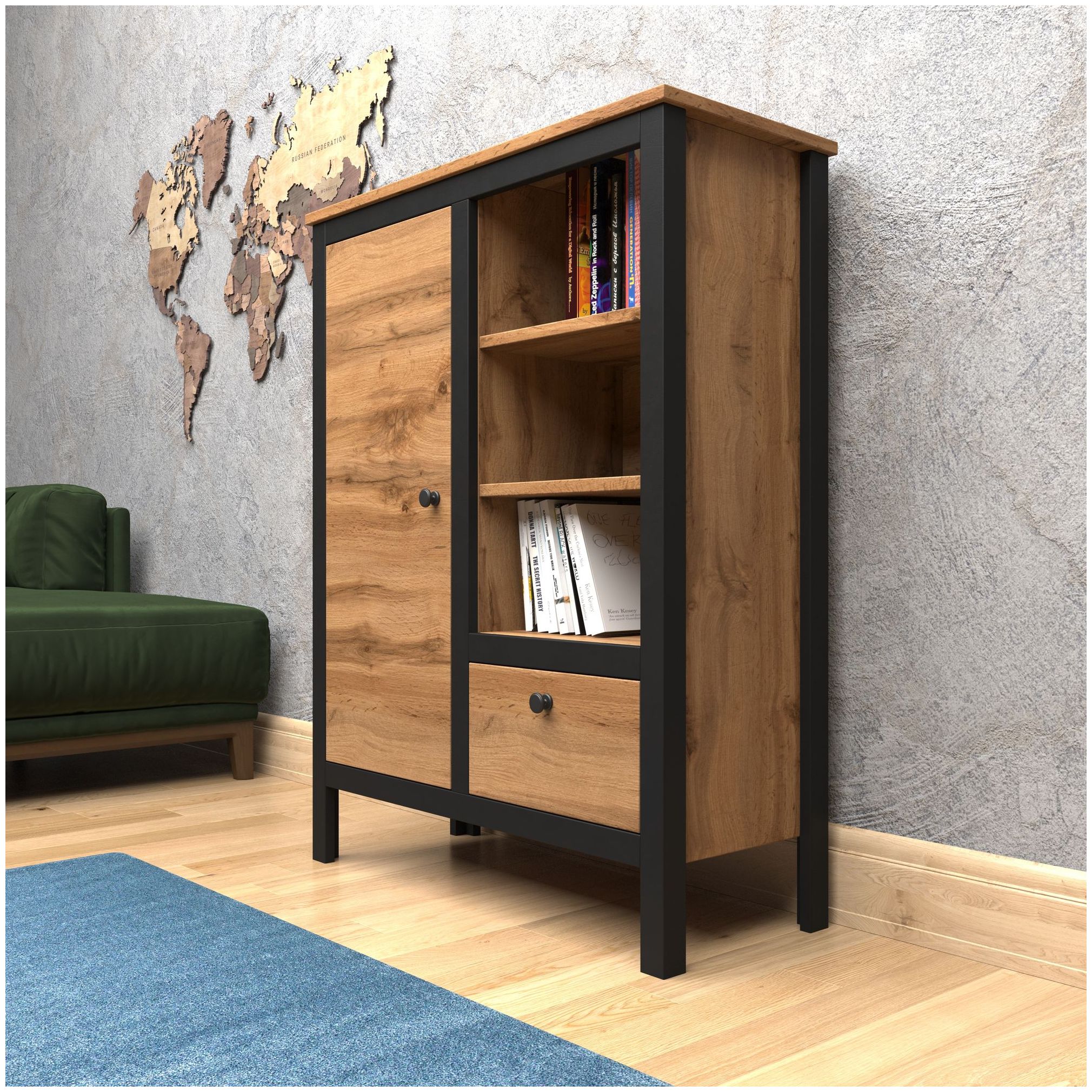 Картинка LOFT шкаф REG1D1S/90 интернет-магазин мебели FreeTime