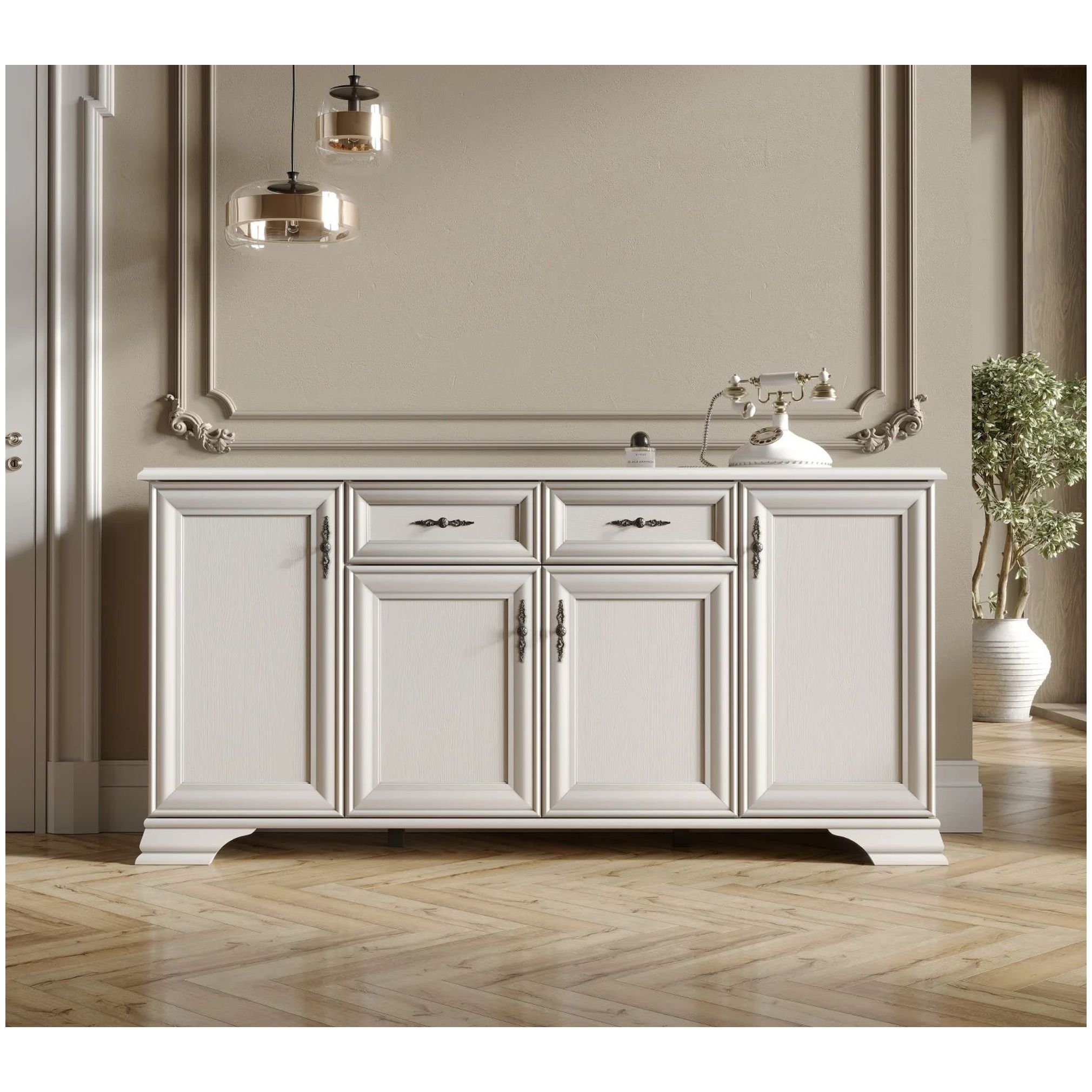 Картинка Кентаки тумба S320-KOM4D2S (Белый) интернет-магазин мебели FreeTime