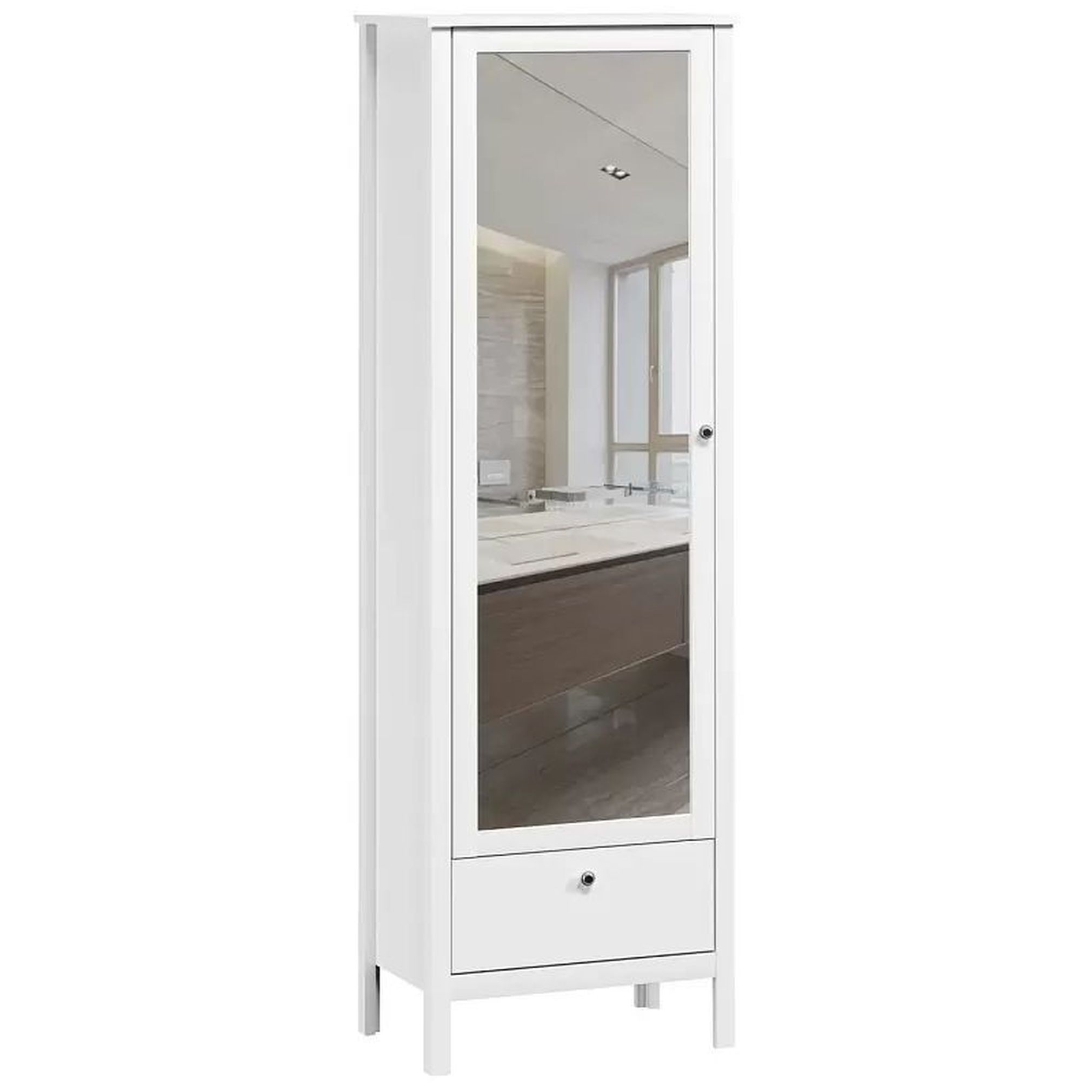 Картинка Ева шкаф с зеркалом SZF1W1S/60 интернет-магазин мебели FreeTime