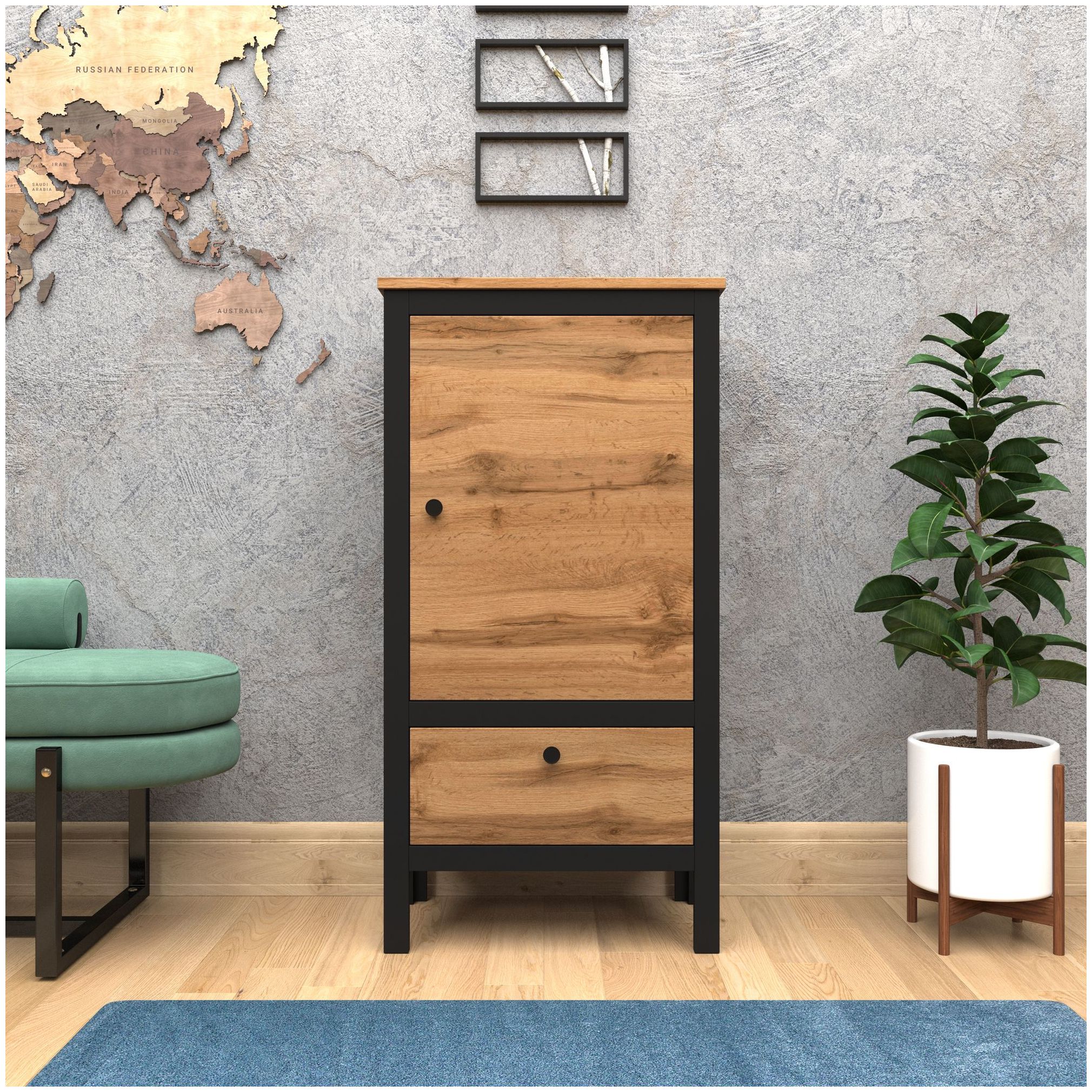 Картинка LOFT шкаф REG1D1S/60 интернет-магазин мебели FreeTime