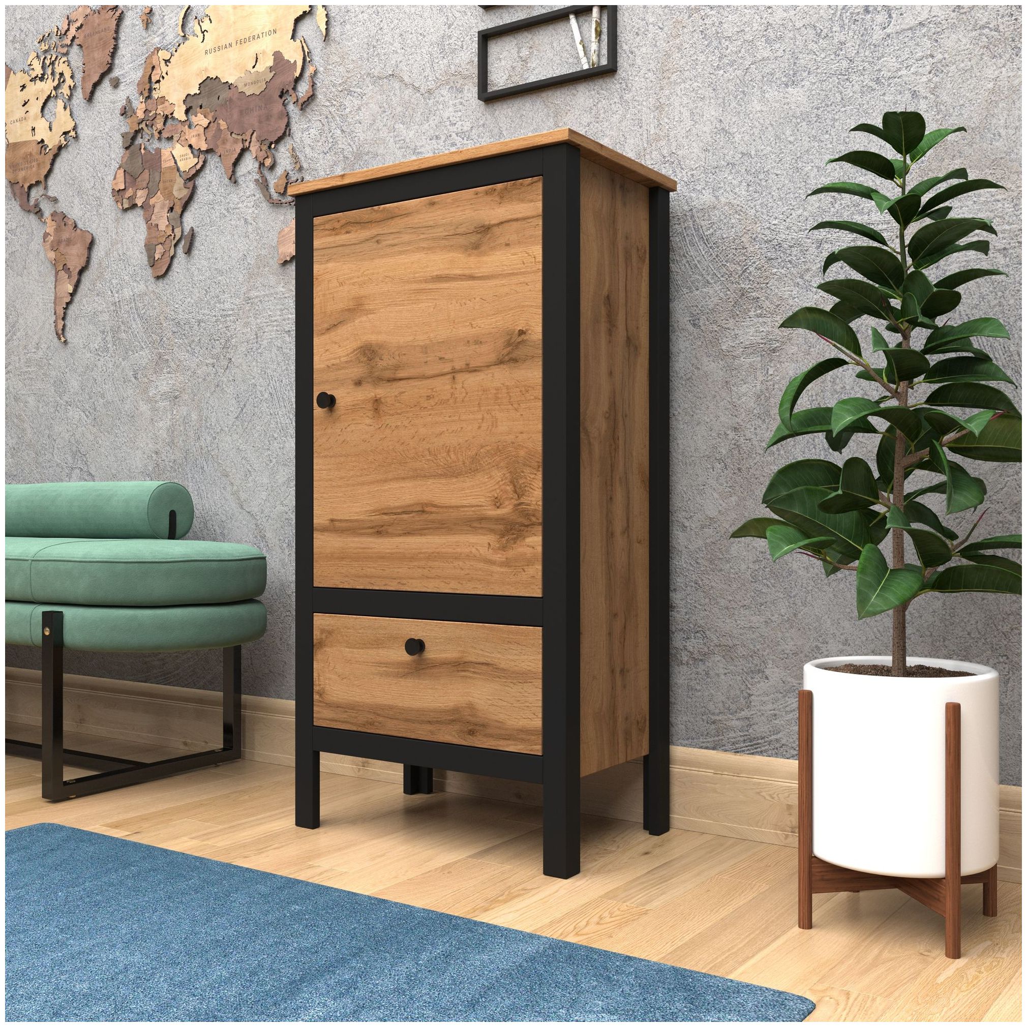 Картинка LOFT шкаф REG1D1S/60 интернет-магазин мебели FreeTime
