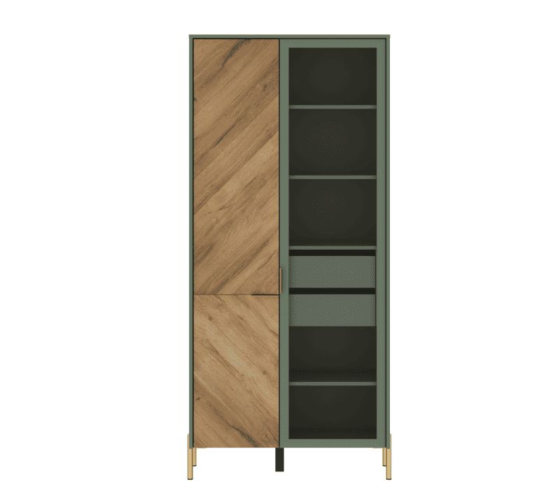 Картинка Сиена шкаф-витрина REG1W1D интернет-магазин мебели FreeTime