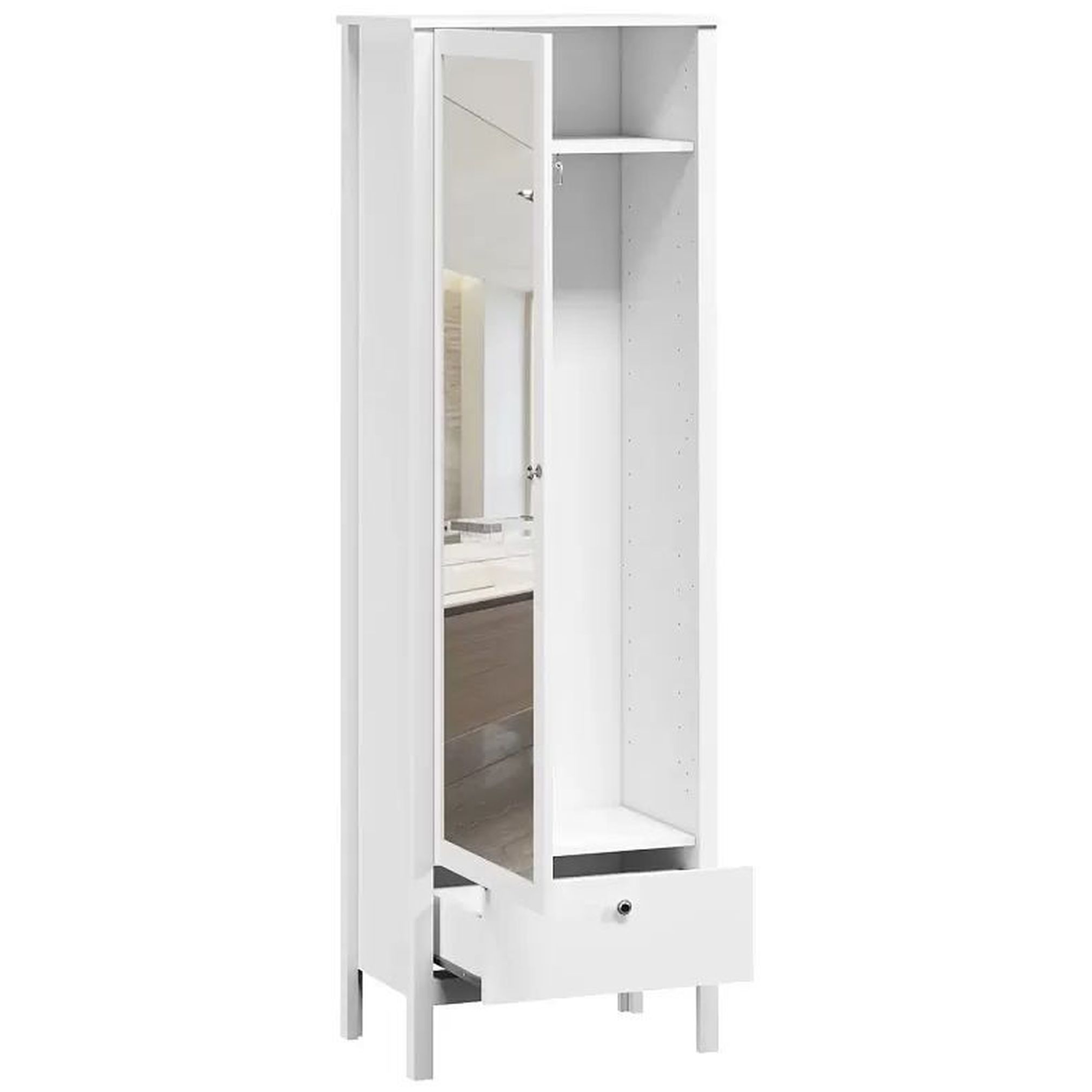 Картинка Ева шкаф с зеркалом SZF1W1S/60 интернет-магазин мебели FreeTime