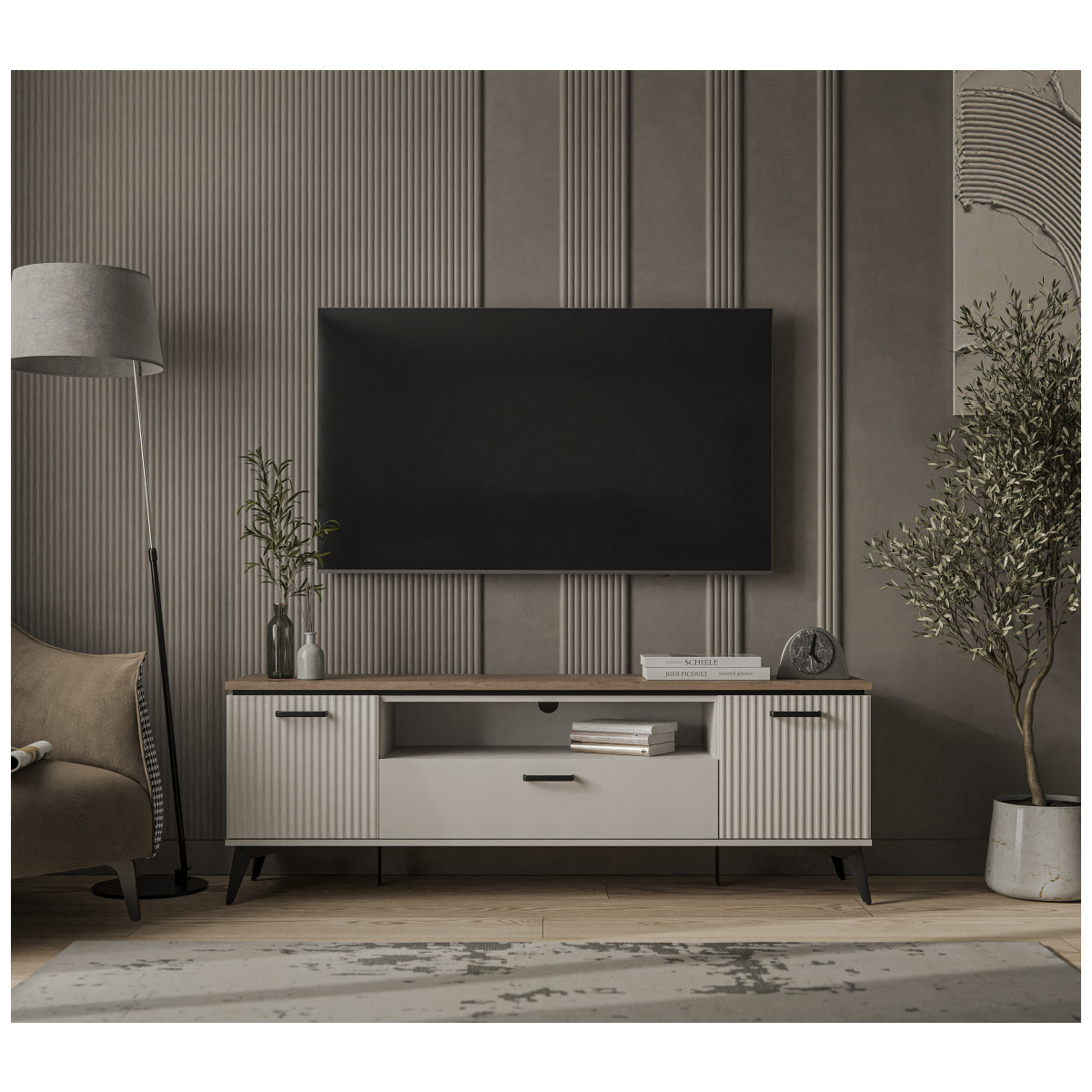Картинка Винати тумба ТВ RTV 2D1SN интернет-магазин мебели FreeTime