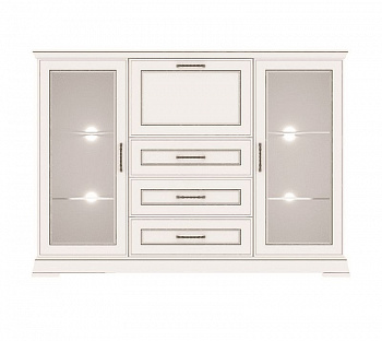 Картинка Флоренция тумба с витриной KOM2W3S1B с подсветкой интернет-магазин мебели FreeTime